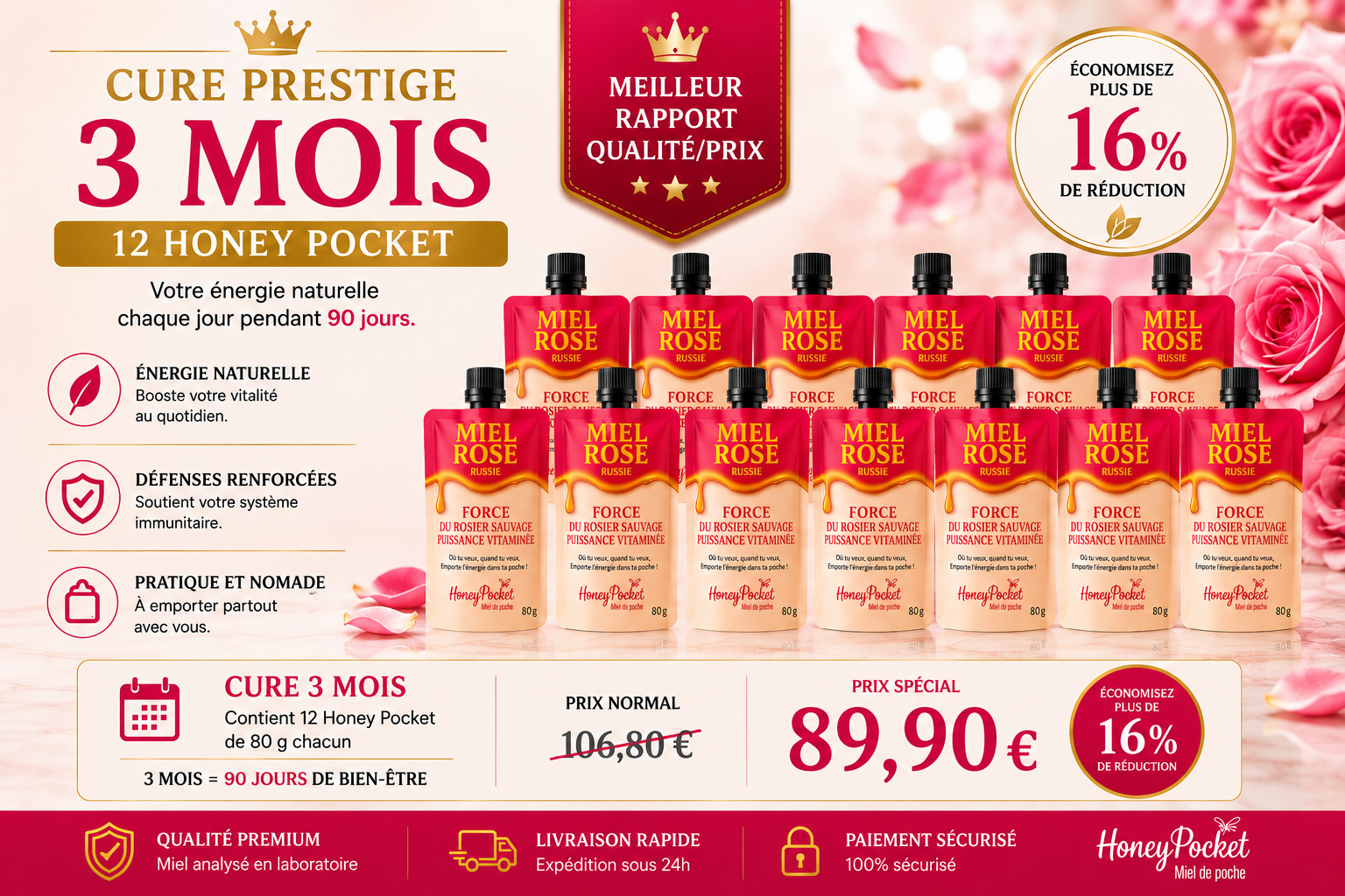Honey Pocket – Miel Rose Premium (80 g) – Image 4